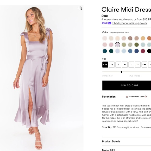 Claire Midi Dress - show me your mumu - size XXS - Picture 1 of 9